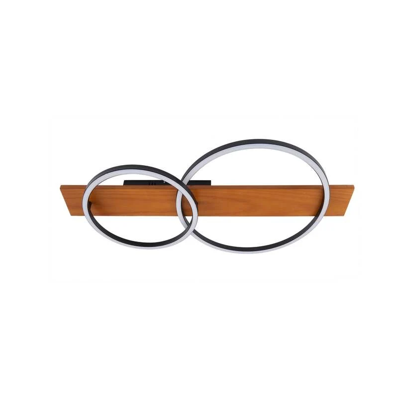 B-Ware Lindby LED-Deckenlampe Galad schwarz Holz 2-flg 75 cm dimmbar warmweiß