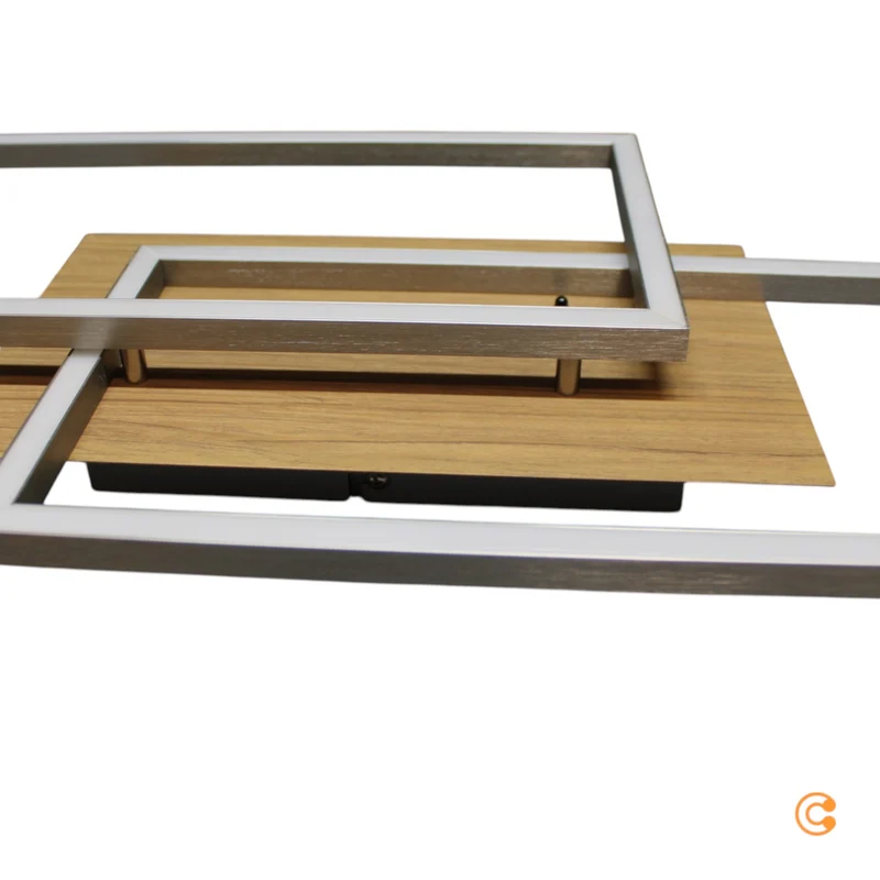 B-Ware JUST LIGHT Deckenleuchte Lampe LED dimmbar Stahl Holz Fernbedienung Iven 110 cm