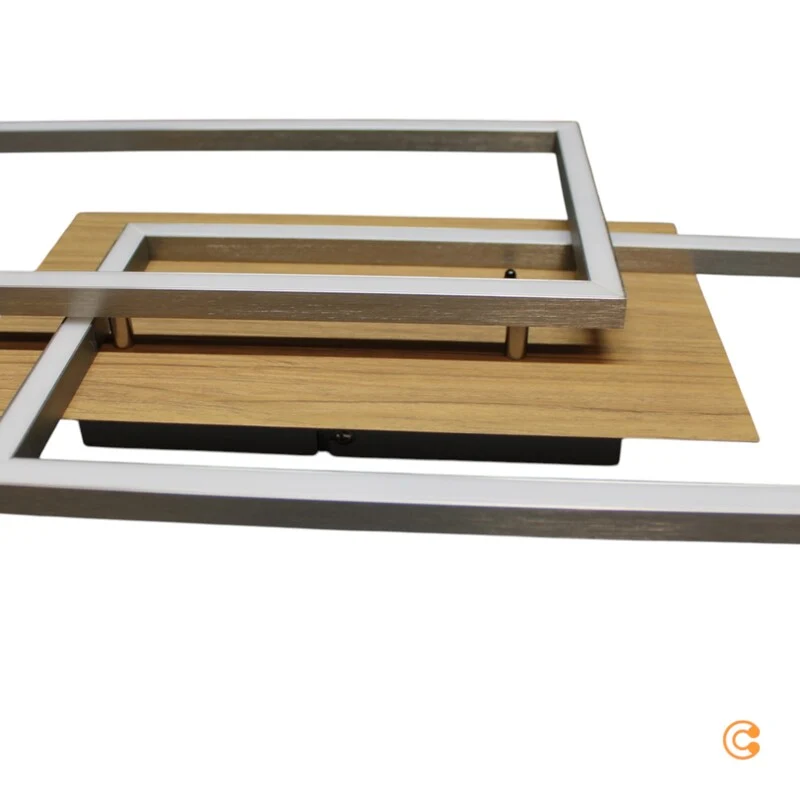 B-Ware JUST LIGHT Deckenleuchte Lampe LED dimmbar Stahl Holz Fernbedienung Iven 110 cm