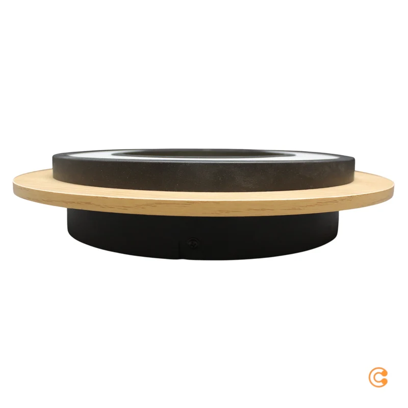 B-Ware JUST LIGHT Deckenleuchte Lampe LED Holz schwarz Tola rund Warmweiß 3000K