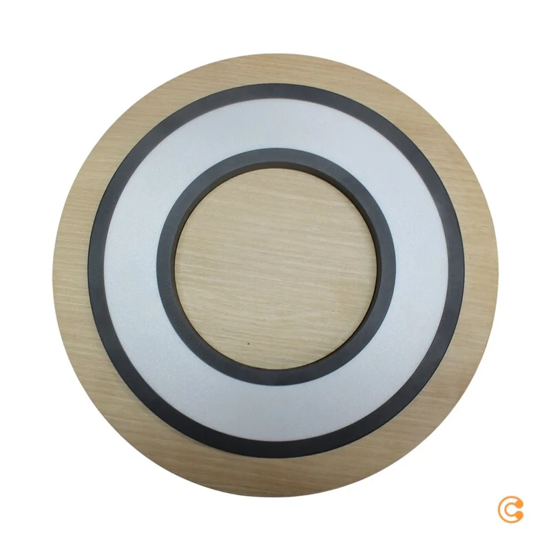 B-Ware JUST LIGHT Deckenleuchte Lampe LED Holz schwarz Tola rund Warmweiß 3000K