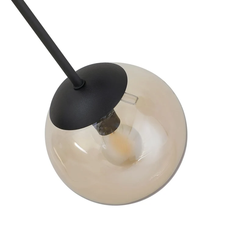 B-Ware Lindby Deckenleuchte Lampe Isamer Kugel rauchgrau amber Glas Wohnzimmer