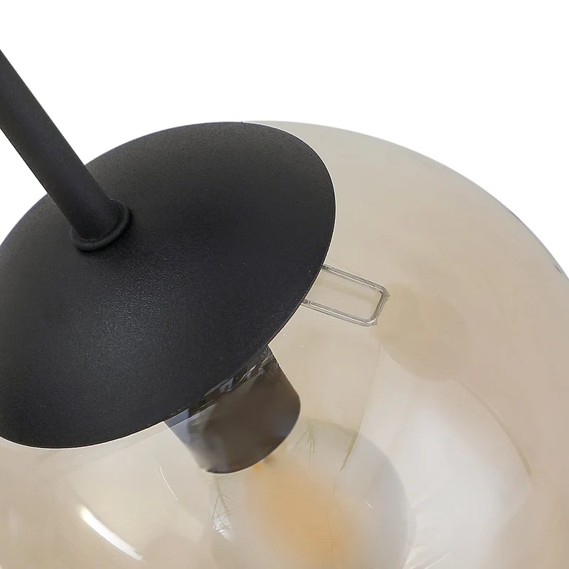 B-Ware Lindby Deckenleuchte Lampe Isamer Kugel rauchgrau amber Glas Wohnzimmer