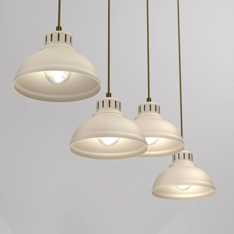 B-Ware Sven Hängeleuchte Pendelleuchte Deckenleuchte 4-flammig beige Stahl Lampe Spot