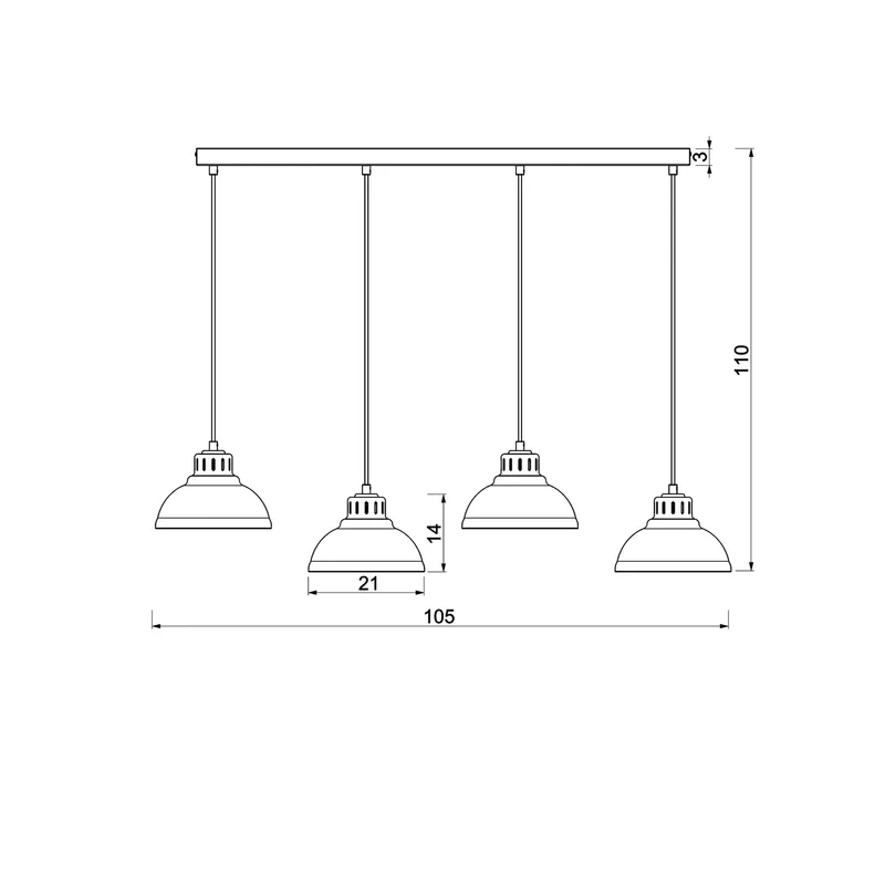 B-Ware Sven Hängeleuchte Pendelleuchte Deckenleuchte 4-flammig beige Stahl Lampe Spot