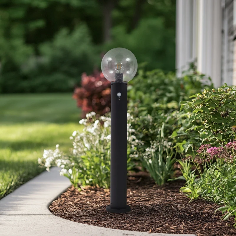 B-Ware Lindby Wegeleuchte Lampe Wegleuchte Sensor Glas klar Dangan 90 cm
