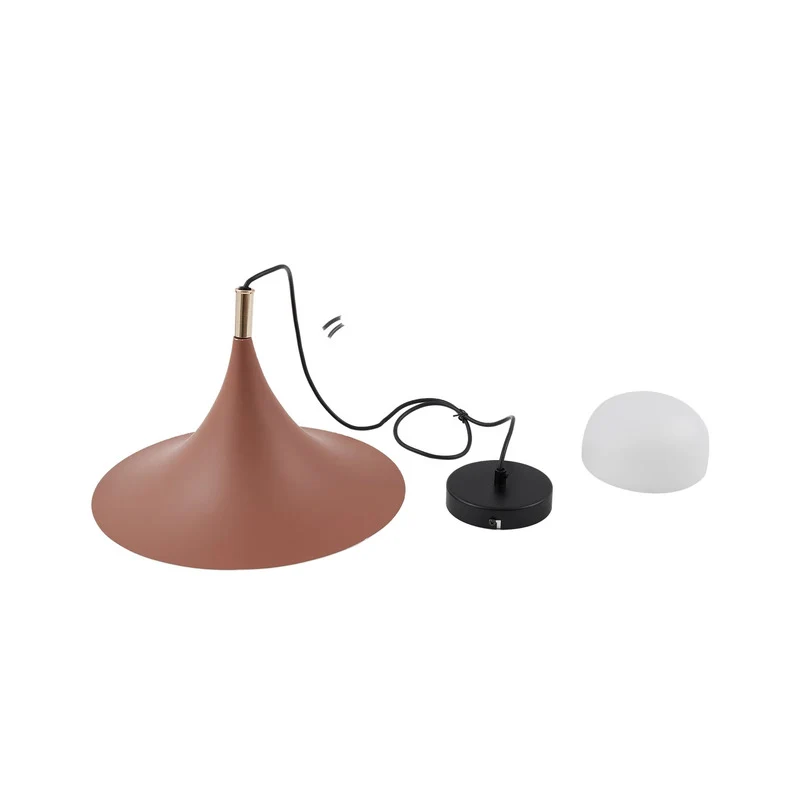B-Ware Lindby Hängeleuchte Jarl braun Metall Ø 35 cm G9 Deckenlampe Deckenleuchte Lampe