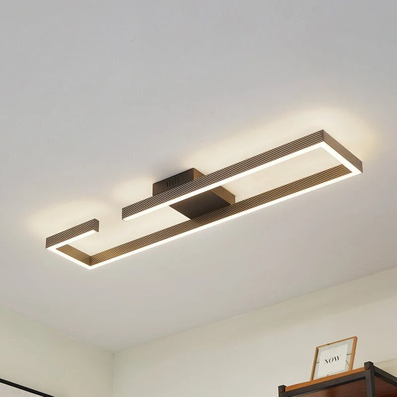B-Ware Deckenleuchte Lampe Lucande LED schwarz Aluminium Yvor Leuchte Leuchtmittel e470
