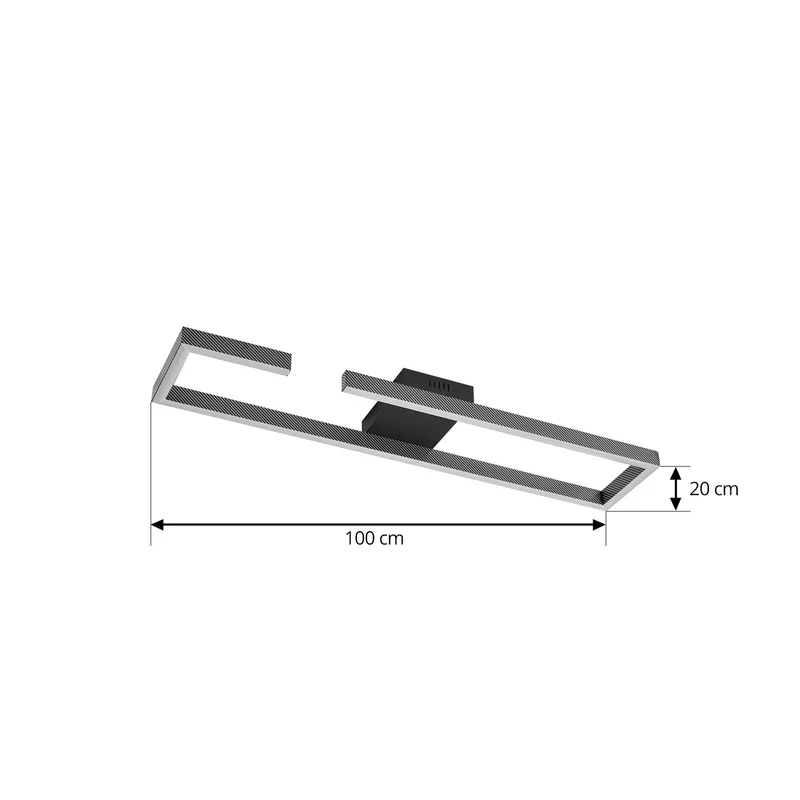 B-Ware Deckenleuchte Lampe Lucande LED schwarz Aluminium Yvor Leuchte Leuchtmittel e470