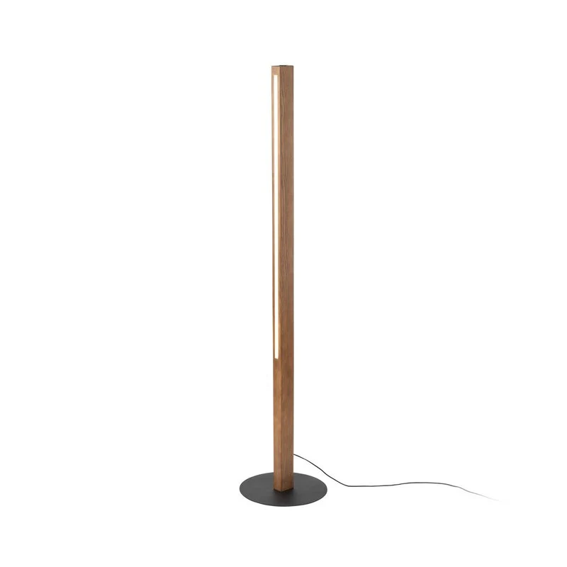 B-Ware LED Holzstehleuchte Teo Standlampe LED Leuchte walnuss 120 cm Touchdimmer