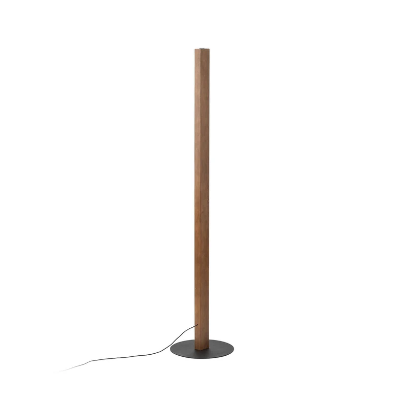 B-Ware LED Holzstehleuchte Teo Standlampe LED Leuchte walnuss 120 cm Touchdimmer