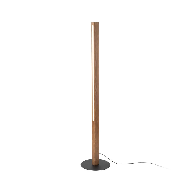 B-Ware LED Holzstehleuchte Teo Standlampe LED Leuchte walnuss 120 cm Touchdimmer