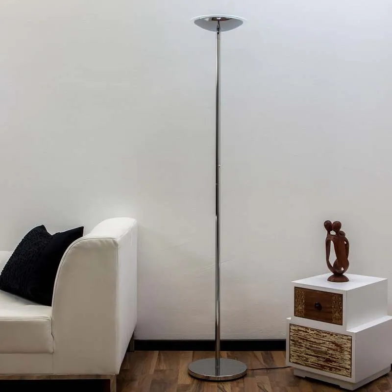 B-Ware Lindby Stehlampe Malea LED dimmbar chromfarben 180cm elegante Leuchte Lampe