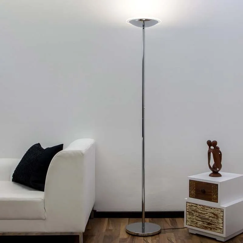 B-Ware Lindby Stehlampe Malea LED dimmbar chromfarben 180cm elegante Leuchte Lampe