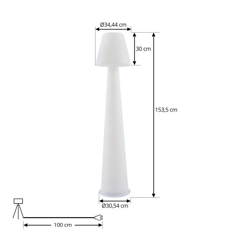 B-Ware Lucande LED-Akku-Terrassenleuchte Gauri dimmbar Gartenlampe schwarz 153cm IP44