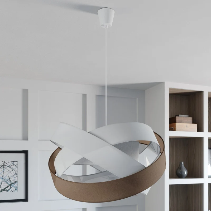 B-Ware Lindby Pendelleuchte Hängeleuchte Simaria LED Lampe dimmbar braun Ø60cm