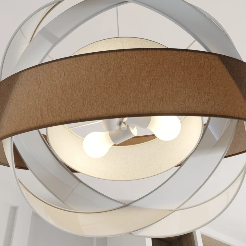 B-Ware Lindby Pendelleuchte Hängeleuchte Simaria LED Lampe dimmbar braun Ø60cm