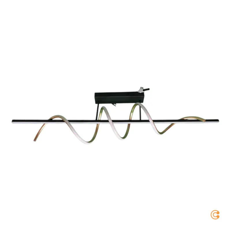 B-Ware JUST LIGHT LED Deckenleuchte Lampe Emanda Eisen schwarz messing dimmbar 120cm286