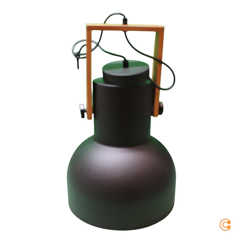 B-Ware JUST LIGHT Pendelleuchte Lampe Hängelampe schwarz CUP 2 1x E27 Akazienholz