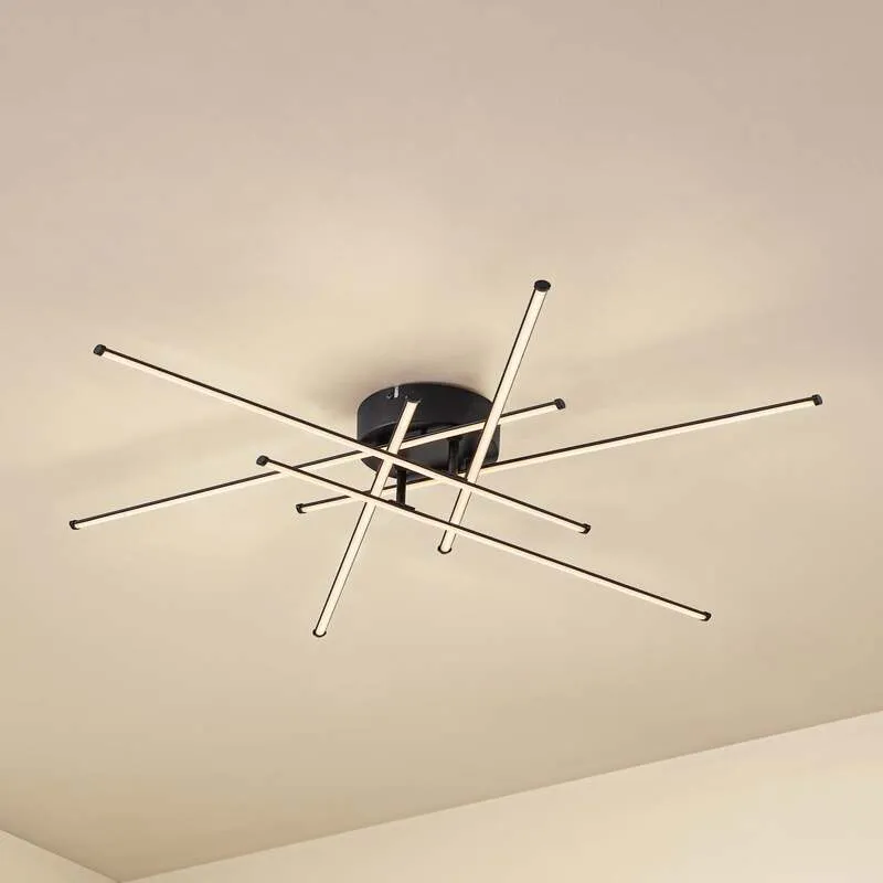 B-Ware Lindby Deckenleuchte Lampe LED Elviano schwarz Ø 80 cm 3000 K Aluminium Leuc373