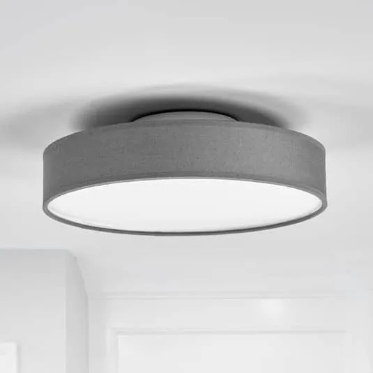 B-Ware Lindby LED-Stoffdeckenlampe Saira Deckenlampe Deckenleuchte Lampe Leuchte grau