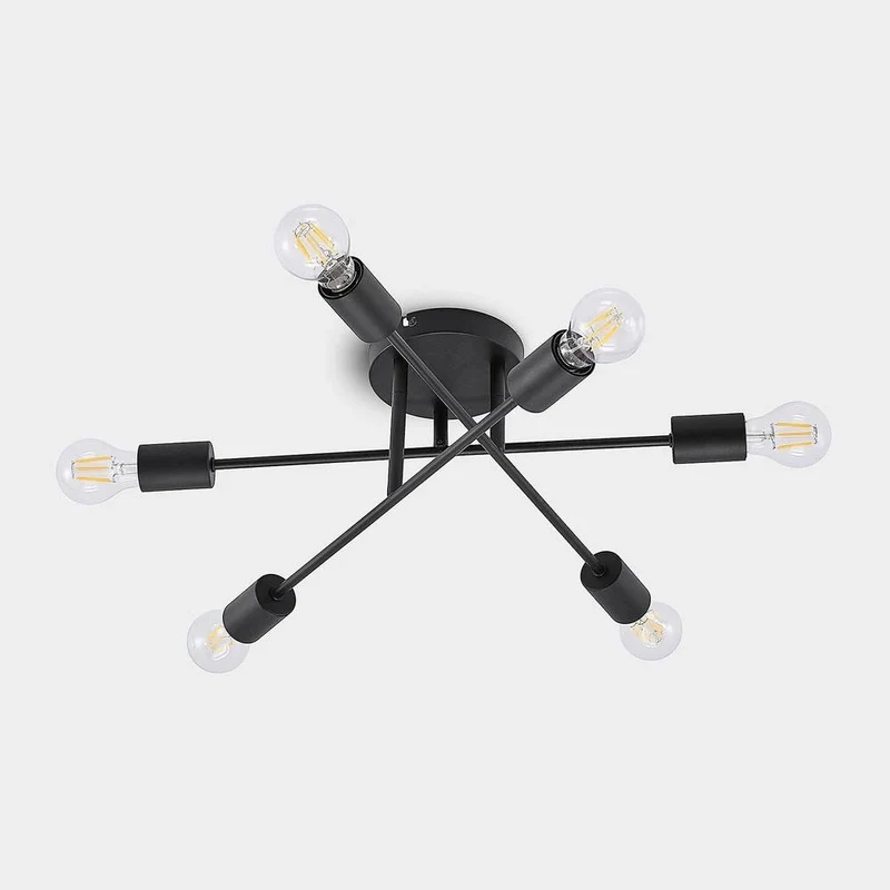 B-Ware Lindby Estar Deckenleuchte Lampe Leuchte sechsflammig schwarz Metall E27 230V