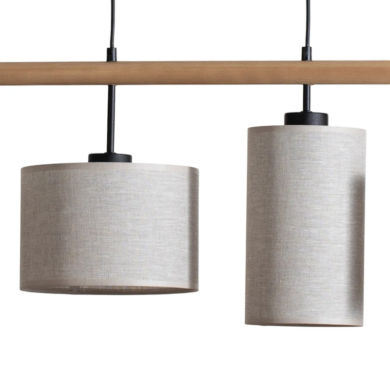 B-Ware TK Lighting Hängeleuchte Deva Nature LED Pendelleuchte dimmbar beige 96x22cm