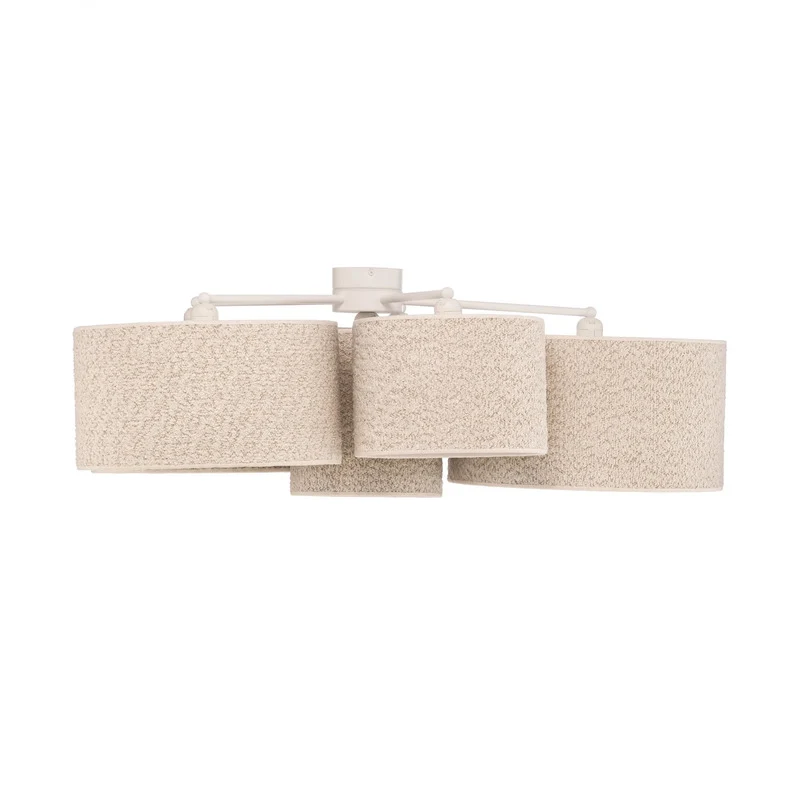 B-Ware Euluna Deckenleuchte Boucle 6-flammig LED Lampe dimmbar ecru Ø100cm 35cm Höhe