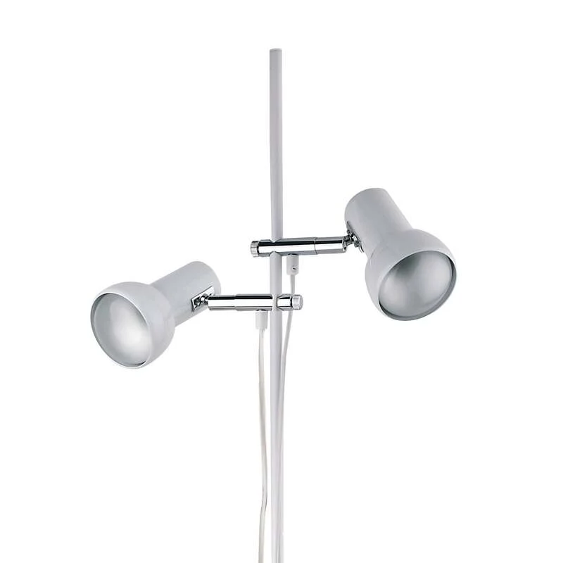 B-Ware Busch Stehleuchte EIFEL LED Lampe Strahler 2-flammig weiß chrom 140cm 4,3kg