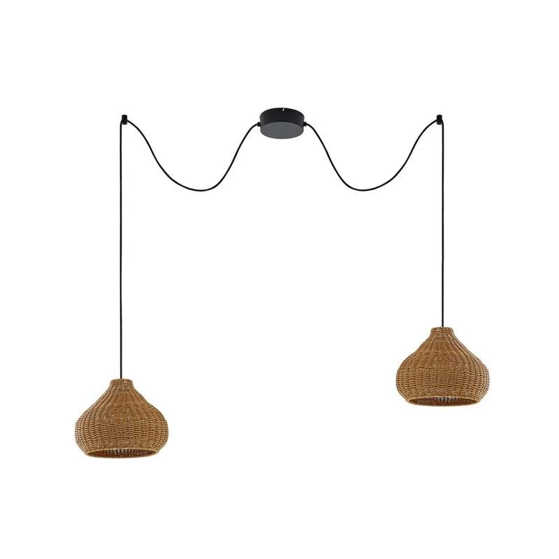 B-Ware Lucande Außenlampe Gartenleuchte Taniola LED Hängelampe dimmbar beige Rattan