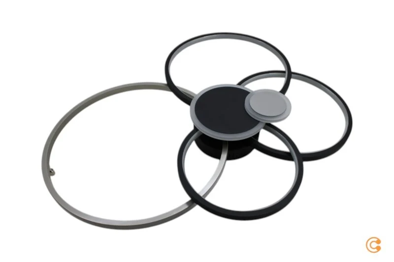 B-Ware JUST LIGHT Deckenleuchte Deckenlampe LED Papilon schwarz aluminium Aluminium Eis