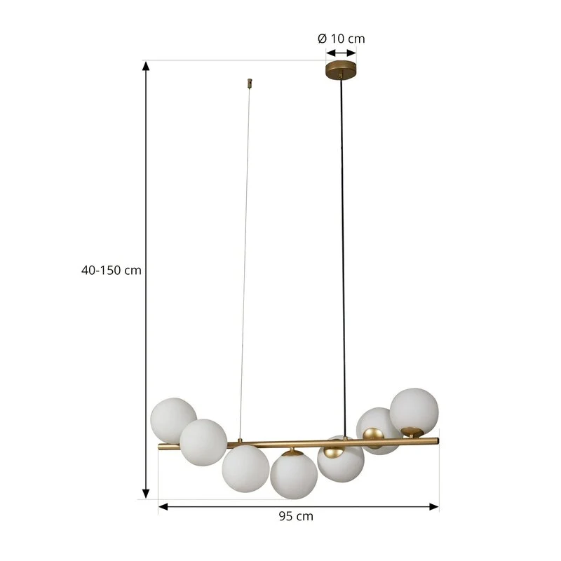 B-Ware Lucande Hängeleuchte Isandro gold opal 7-flammig Deckenlampe Deckenleuchte Spot