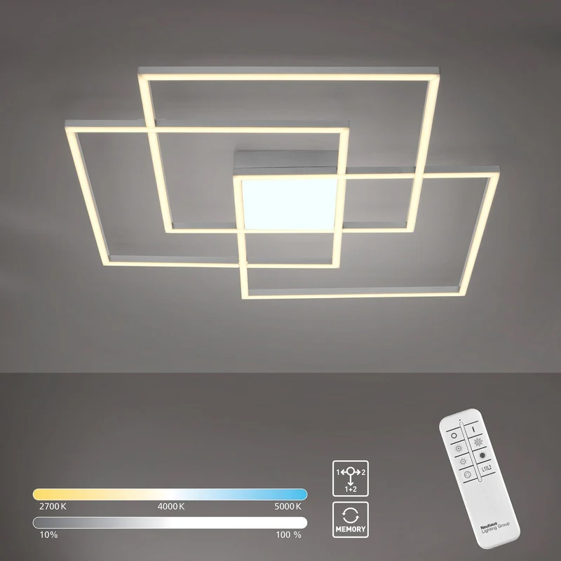 B-Ware Leuchten Direkt LED-Deckenlampe Lampe Leuchte Deckenleuchte Asmin CCT Quadrate