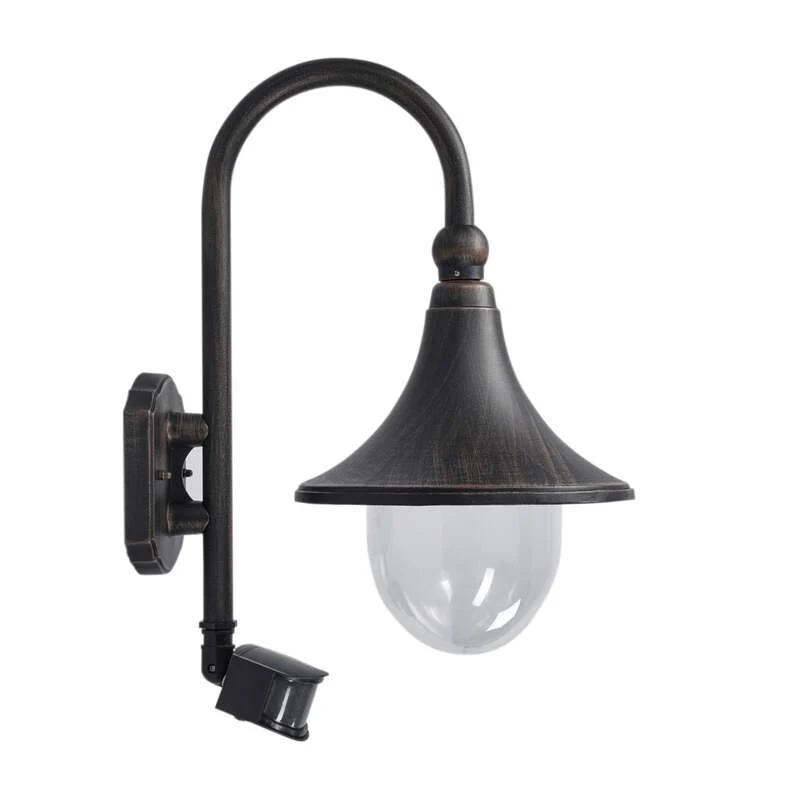 B-Ware Lindby Außenwandleuchte Daphne LED Wandleuchte mit Sensor E27 schwarz 47cm