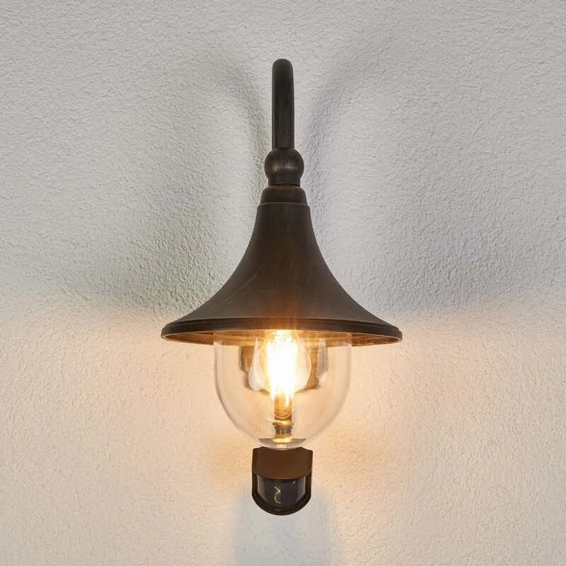 B-Ware Lindby Außenwandleuchte Daphne LED Wandleuchte mit Sensor E27 schwarz 47cm