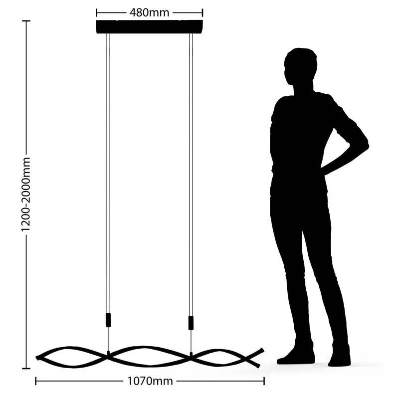 B-Ware Lindby Hängeleuchte Pendelleuchte Welina LED dimmbar schwarz 107cm verstellbar