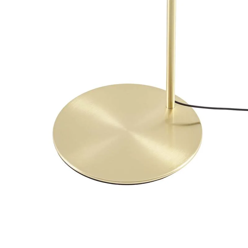 B-Ware Lucande Stehleuchte Tenebra LED dimmbar Lampe Messing Weiß 150cm 570 Lumen
