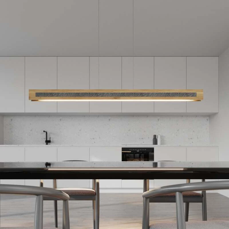 B-Ware ELOBRA LED Hängeleuchte Chile S Pendelleuchte dimmbar eiche granit 116cm 3000K
