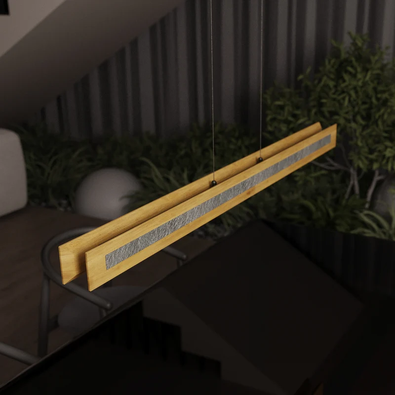 B-Ware ELOBRA LED Hängeleuchte Chile S Pendelleuchte dimmbar eiche granit 116cm 3000K