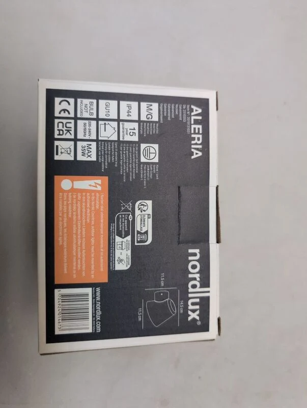 B-Ware Nordlux Wandleuchte Außenwandleuchte Aleria GU10 IP44 verzinkt Stahl 113mm hoch