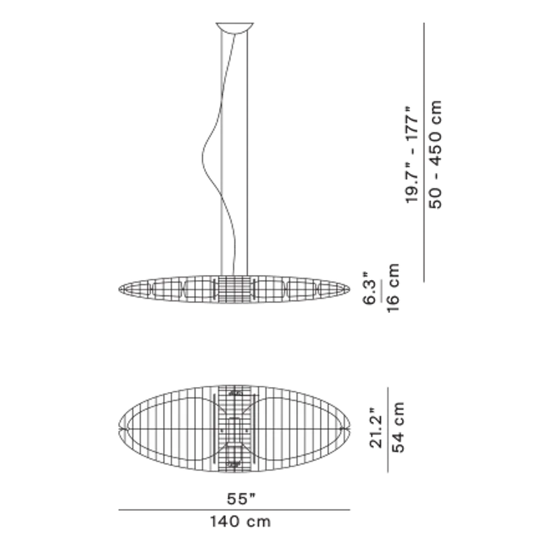 Luceplan Hängeleuchte Titania Queen 140cm