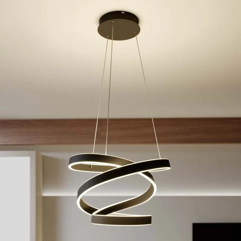 B-Ware Lindby Pendelleuchte Hängelampe LED schwarz Aluminium Metall Kunststoff Olada