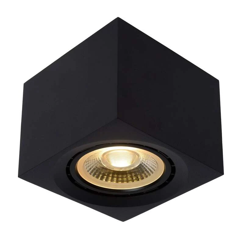 B-Ware Lucide LED-Deckenstrahler Aufbauleuchte Fedler schwarz eckig Aluminium GU10