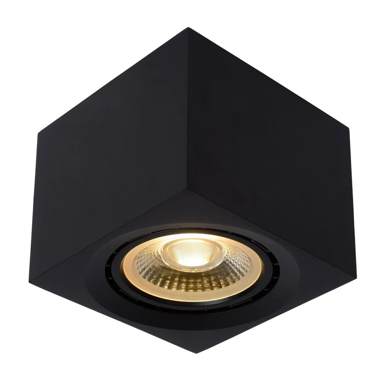 B-Ware Lucide LED-Deckenstrahler Aufbauleuchte Fedler schwarz eckig Aluminium GU10