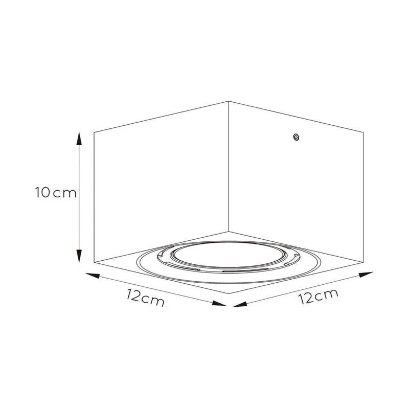 B-Ware Lucide LED-Deckenstrahler Aufbauleuchte Fedler schwarz eckig Aluminium GU10