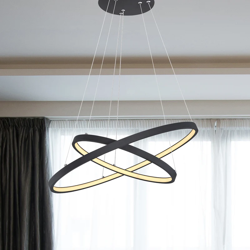 B-Ware Globo LED-Hängeleuchte Ralph zweiflammig schwarz Deckenlampe Deckenleuchte Lampe