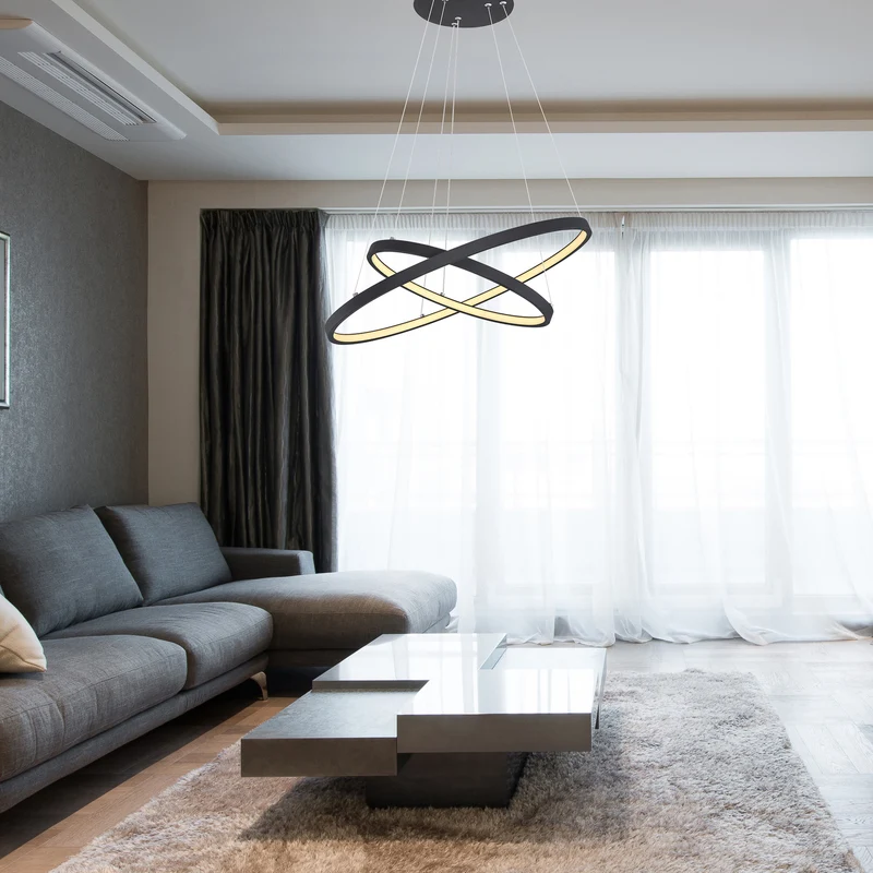 B-Ware Globo LED-Hängeleuchte Ralph zweiflammig schwarz Deckenlampe Deckenleuchte Lampe