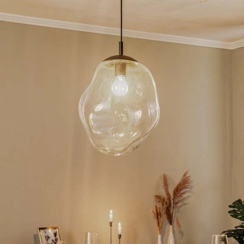 B-Ware Euluna Glas-Hängeleuchte Sol Hängeleuchte Lampe Leuchte E27 Ø 35 chrom transpare