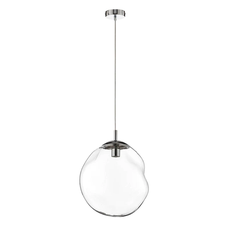 B-Ware Euluna Glas-Hängeleuchte Sol Hängeleuchte Lampe Leuchte E27 Ø 35 chrom transpare