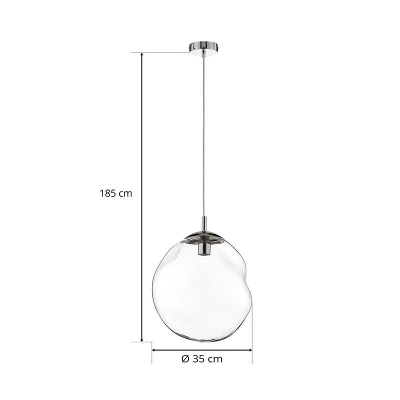 B-Ware Euluna Glas-Hängeleuchte Sol Hängeleuchte Lampe Leuchte E27 Ø 35 chrom transpare